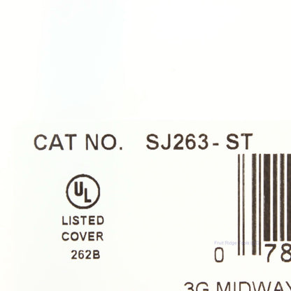 Leviton SJ263-ST Light Almond 3-Gang Decora Unbreakable Midway Screwless Cover