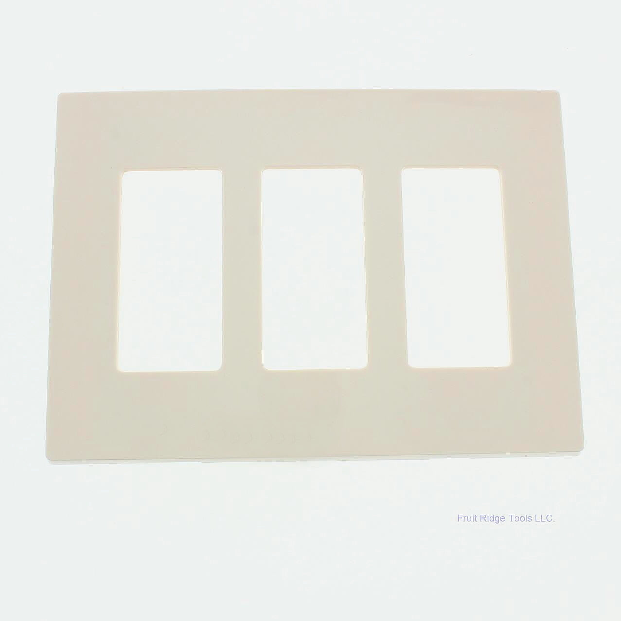 Leviton SJ263-ST Light Almond 3-Gang Decora Unbreakable Midway Screwless Cover