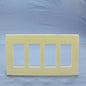 Leviton SJ264-SA Almond 4-Gang 4-Decora Unbreakable Nylon Midway Screwless Cover