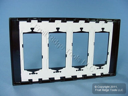 Leviton SJ264-SE Black 4-Gang 4-Decora Unbreakable Nylon Midway Screwless Cover