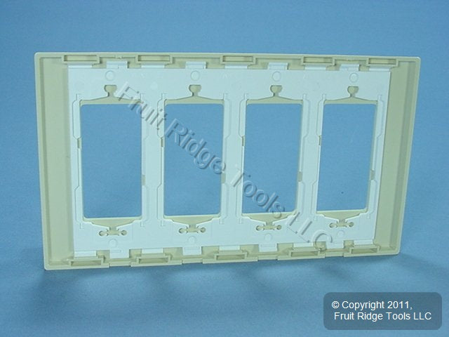Leviton SJ264-SI Ivory 4-Gang 4-Decora Unbreakable Nylon Midway Screwless Cover