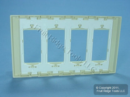 Leviton SJ264-SI Ivory 4-Gang 4-Decora Unbreakable Nylon Midway Screwless Cover