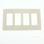 Leviton SJ264-ST Light Almond 4-Gang Unbreakable 4-Decora Midway Screwless Cover