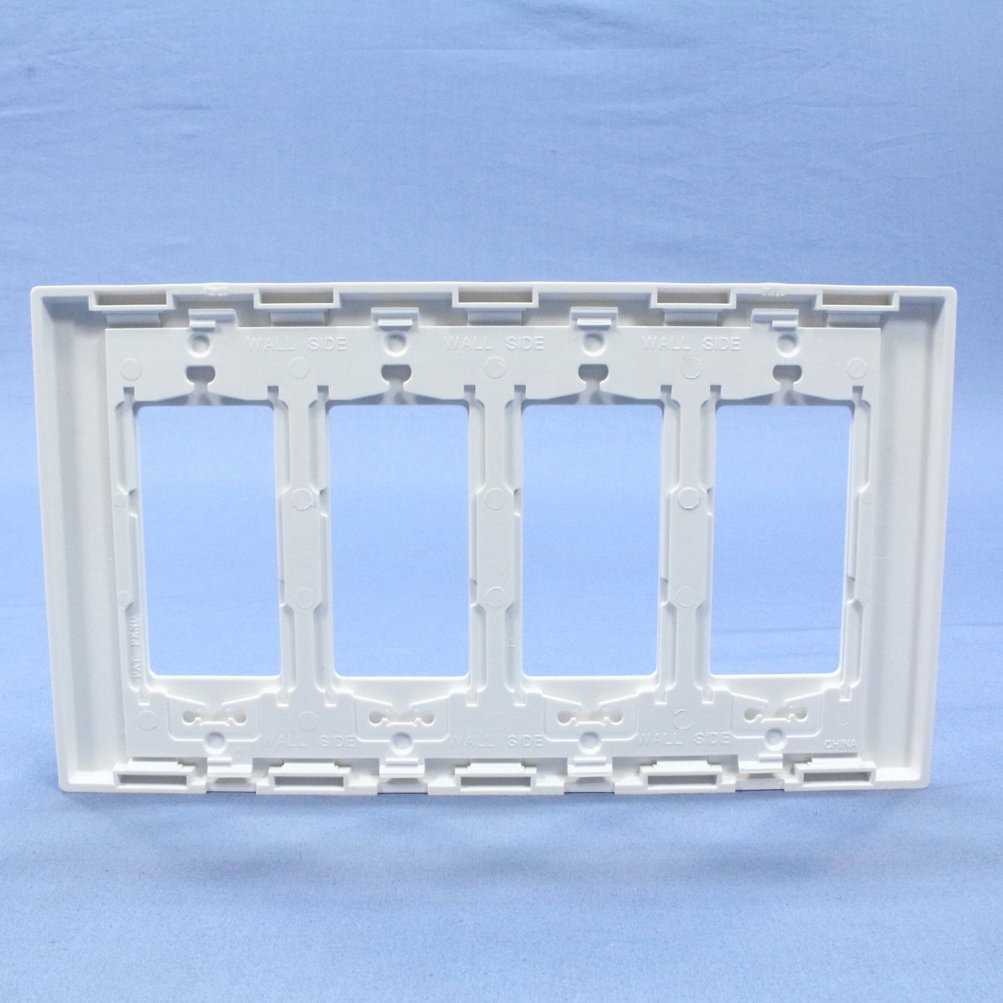 Leviton SJ264-SW White 4-Gang 4-Decora Unbreakable Nylon Midway Screwless Cover