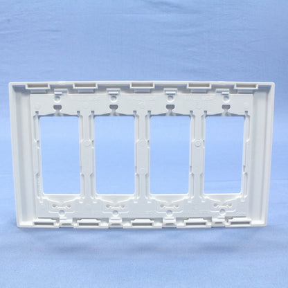 Leviton SJ264-SW White 4-Gang 4-Decora Unbreakable Nylon Midway Screwless Cover