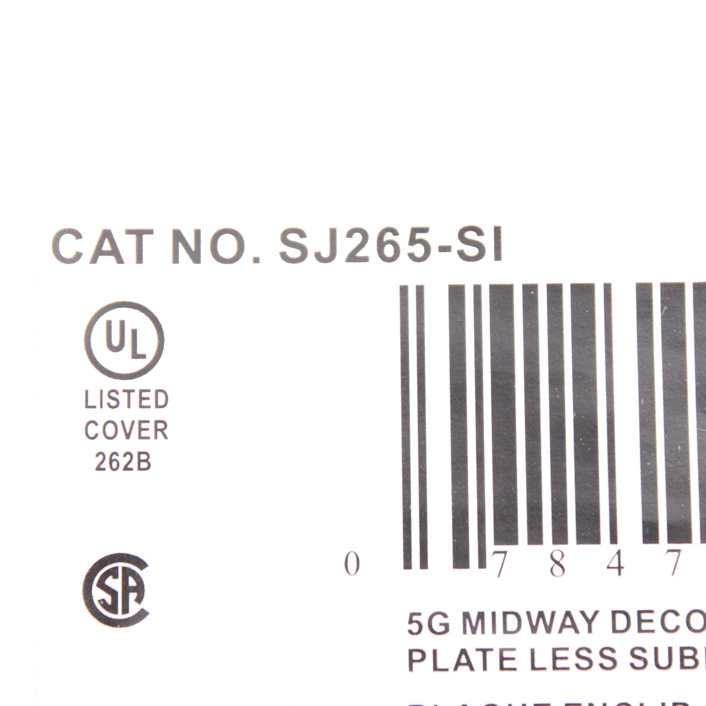 Leviton SJ265-SI Ivory 5-Gang Decora Unbreakable Nylon Midway Screwless Cover