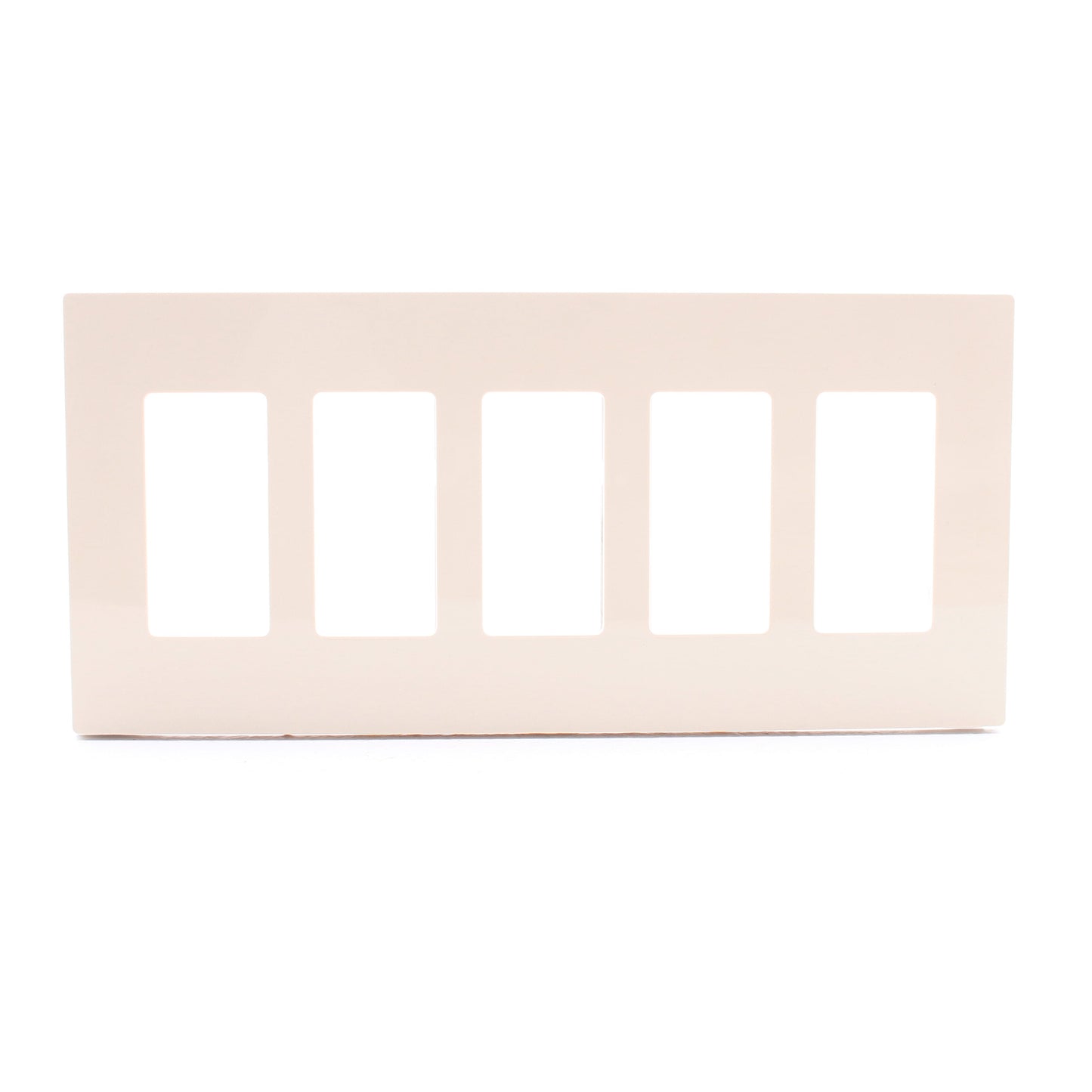 Leviton SJ265-SI Ivory 5-Gang Decora Unbreakable Nylon Midway Screwless Cover