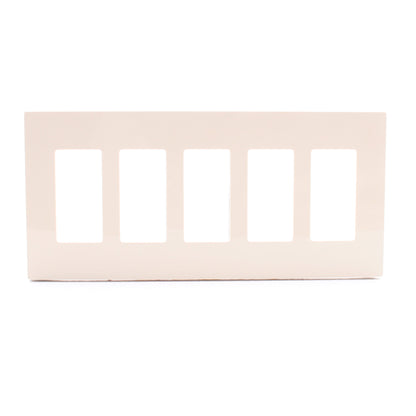 Leviton SJ265-SI Ivory 5-Gang Decora Unbreakable Nylon Midway Screwless Cover