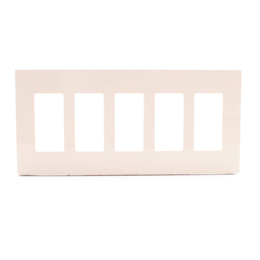 Leviton SJ265-SI Ivory 5-Gang Decora Unbreakable Nylon Midway Screwless Cover