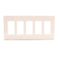 Leviton SJ265-SI Ivory 5-Gang Decora Unbreakable Nylon Midway Screwless Cover