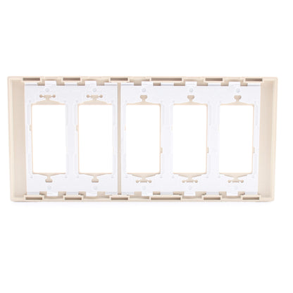 Leviton SJ265-SI Ivory 5-Gang Decora Unbreakable Nylon Midway Screwless Cover