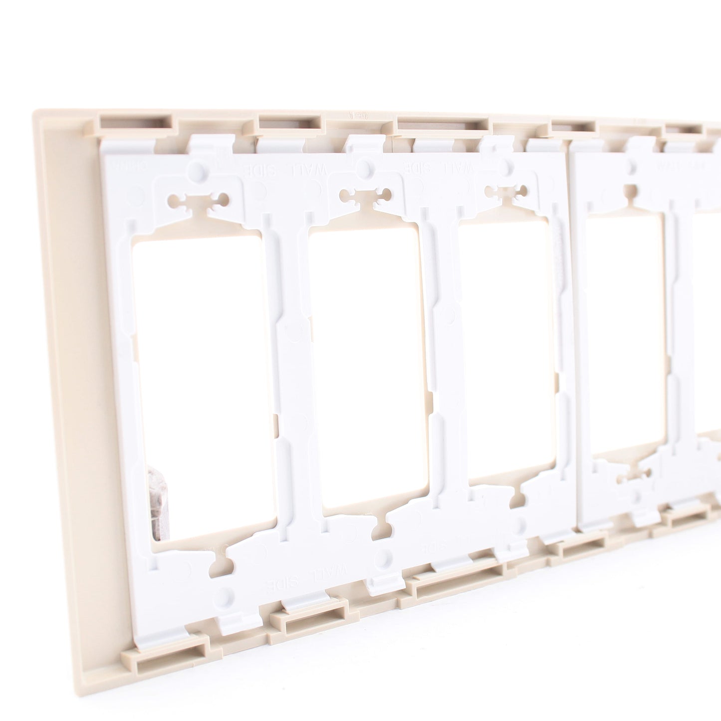 Leviton SJ265-SI Ivory 5-Gang Decora Unbreakable Nylon Midway Screwless Cover