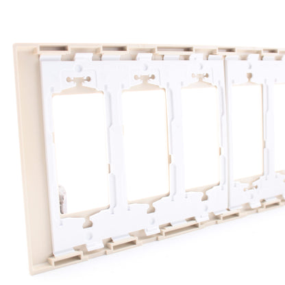 Leviton SJ265-SI Ivory 5-Gang Decora Unbreakable Nylon Midway Screwless Cover