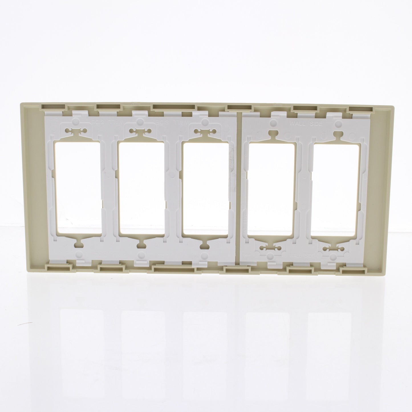 Leviton SJ265-SI Ivory 5-Gang Decora Unbreakable Nylon Midway Screwless Cover