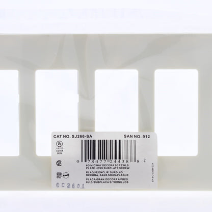 Leviton SJ266-SA Almond 6-Gang Decora GFCI GFI Midway Screwless Cover Plate