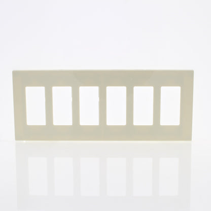 Leviton SJ266-SA Almond 6-Gang Decora GFCI GFI Midway Screwless Cover Plate