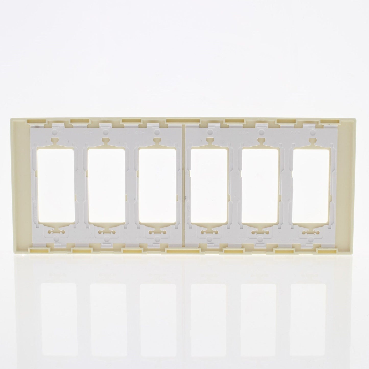 Leviton SJ266-SA Almond 6-Gang Decora GFCI GFI Midway Screwless Cover Plate