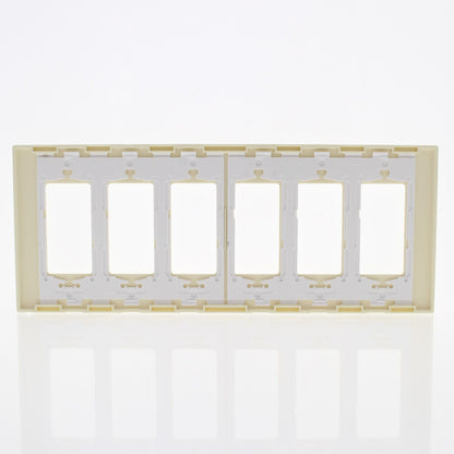 Leviton SJ266-SA Almond 6-Gang Decora GFCI GFI Midway Screwless Cover Plate