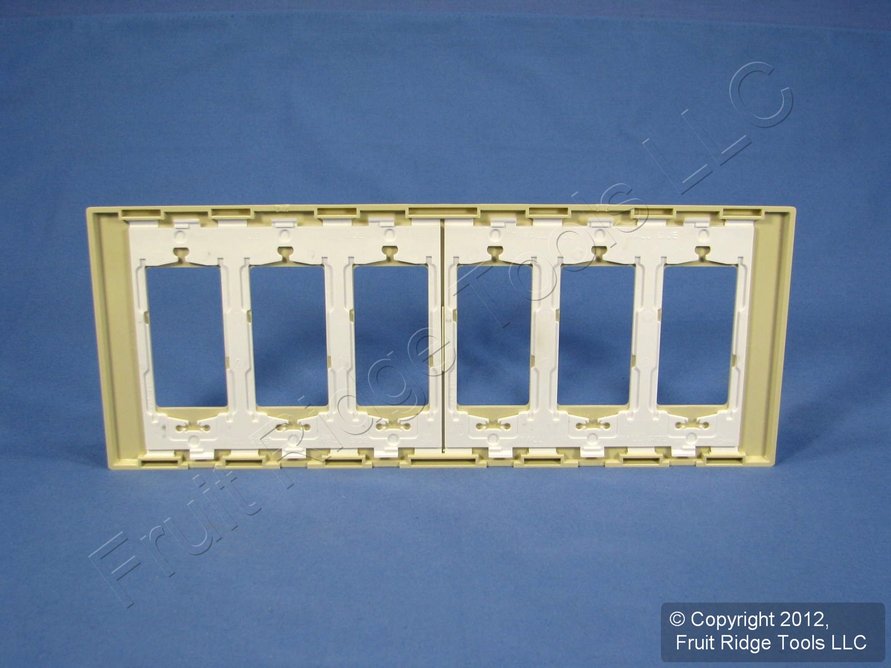 Leviton SJ266-SI Ivory 6-Gang Decora Unbreakable Nylon Midway Screwless Cover
