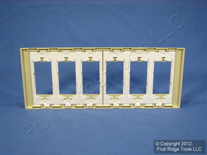 Leviton SJ266-SI Ivory 6-Gang Decora Unbreakable Nylon Midway Screwless Cover