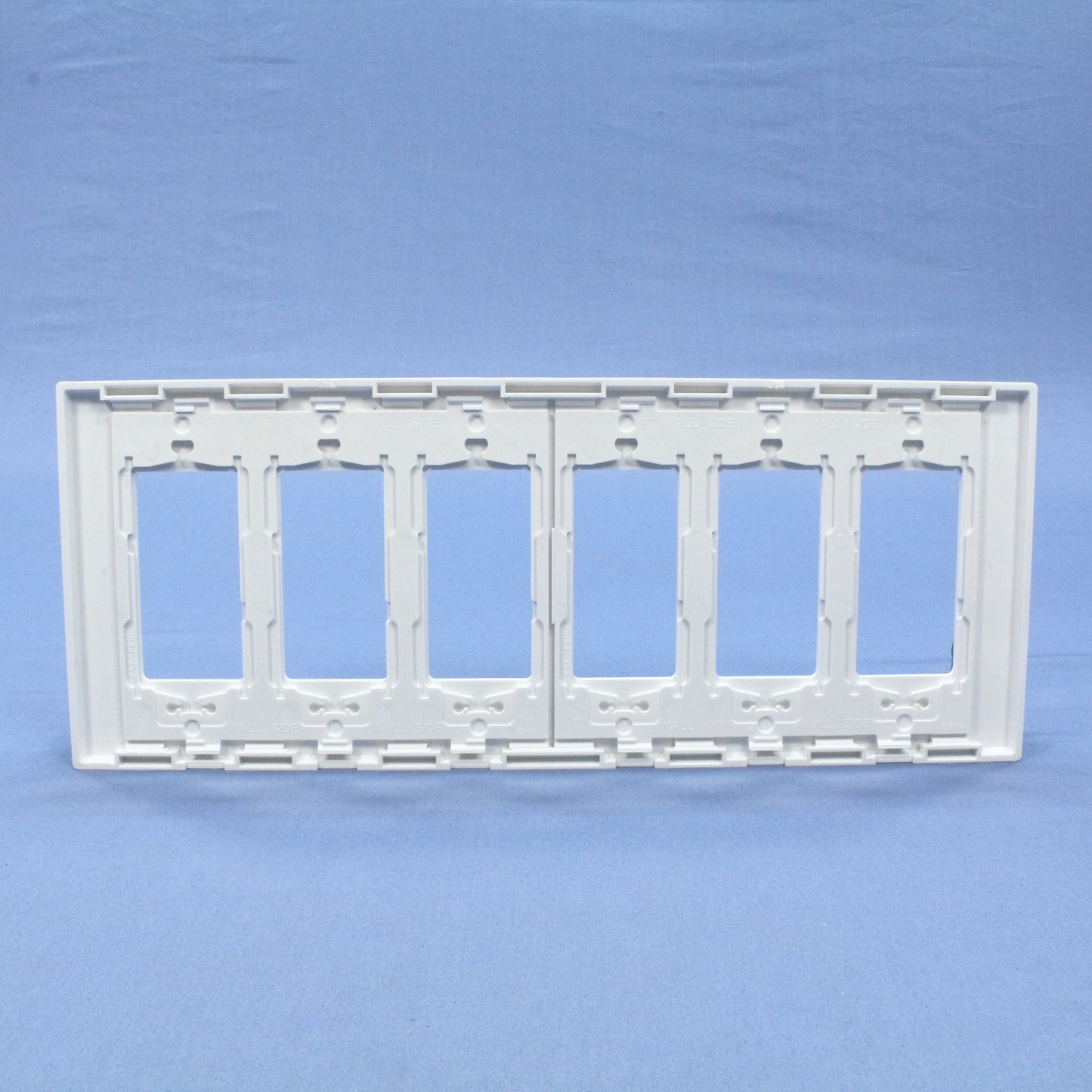 Leviton SJ266-SW White 6-Gang Decora Unbreakable Nylon Midway Screwless Cover