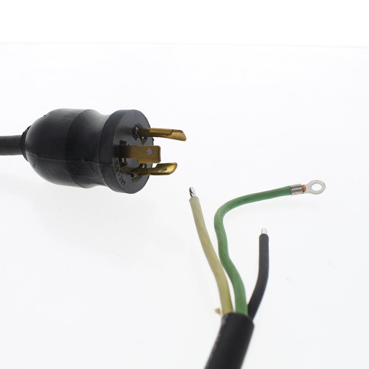 Leviton- Black 2Ft 12/3 SJOOW Wire with LOCKING NEMA L5-20P Plug On End