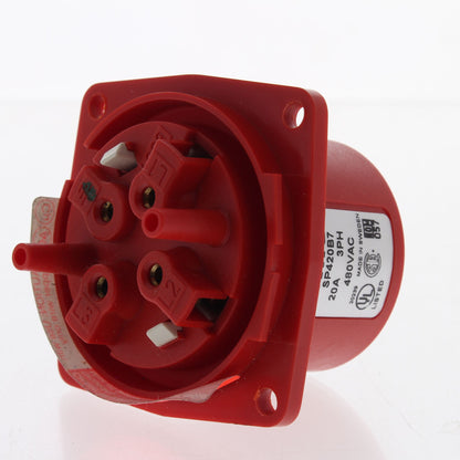 Leviton Pin & Sleeve Splashproof Plug Inlet 20A 480VAC 3� SP420B7