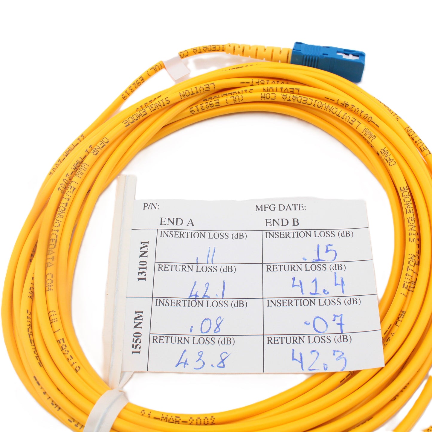 5M Leviton Fiber Optic Singlemode Simplex Patch Cable Cord SC FC SPCSPSCF-S05