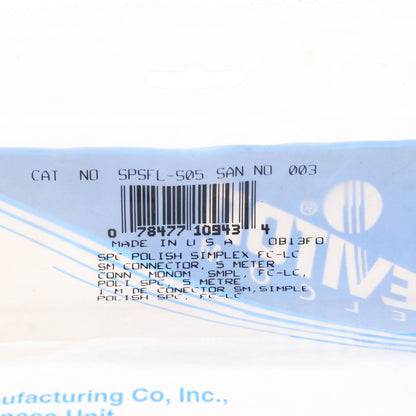 5M Leviton Fiber Optic Singlemode Simplex Patch Cable Cord FC LC SPC SPSFL-S05