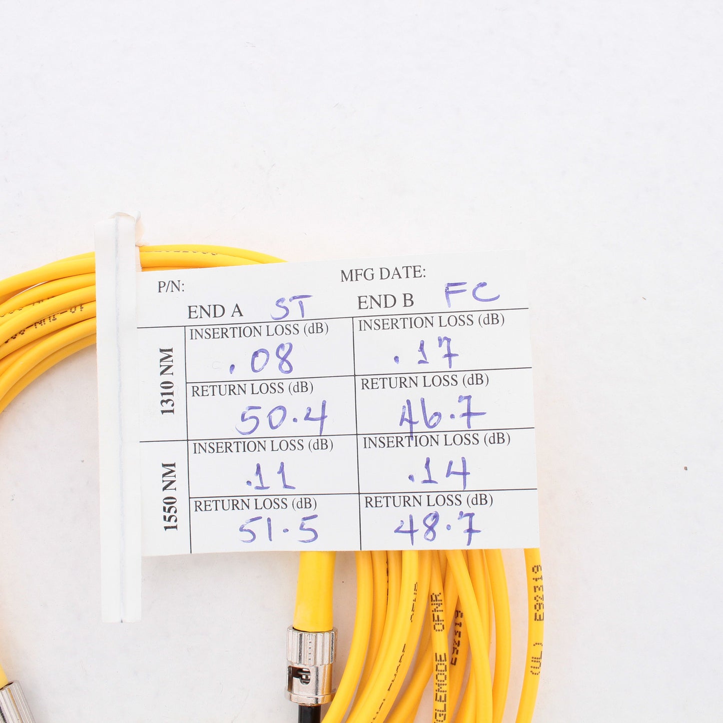 Leviton SPSTF-S05 5-Meter Yellow Fiber Optic Singlemode Simplex Patch Cord ST FC