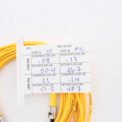 Leviton SPSTF-S05 5-Meter Yellow Fiber Optic Singlemode Simplex Patch Cord ST FC