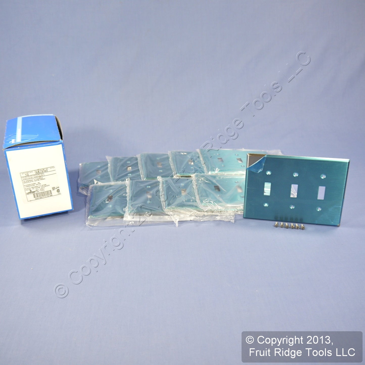 10 Leviton Non-Mag Stainless Steel Midway 3-Gang Switch Cover Wallplates SSJ3-40