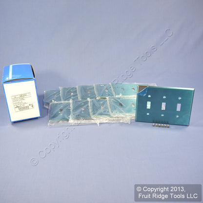 10 Leviton Non-Mag Stainless Steel Midway 3-Gang Switch Cover Wallplates SSJ3-40
