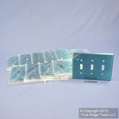 10 Leviton Non-Mag Stainless Steel Midway 3-Gang Switch Cover Wallplates SSJ3-40