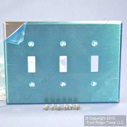 10 Leviton Non-Mag Stainless Steel Midway 3-Gang Switch Cover Wallplates SSJ3-40
