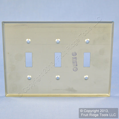 10 Leviton Non-Mag Stainless Steel Midway 3-Gang Switch Cover Wallplates SSJ3-40