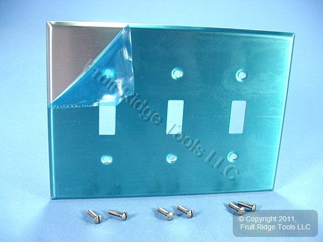 Leviton Non-Magnetic Stainless Steel Midway 3Gang Switch Cover Wallplate SSJ3-40