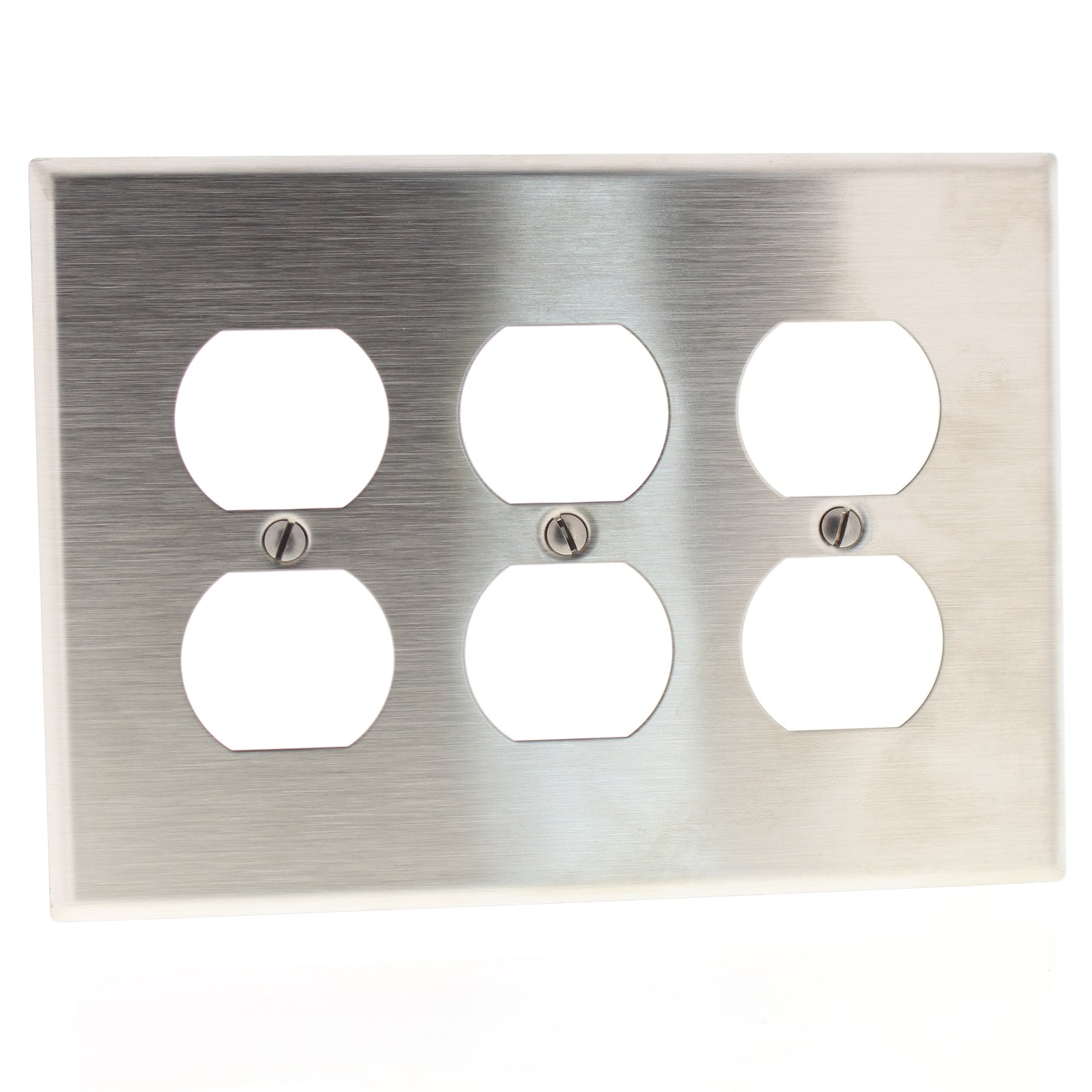 10 Leviton Non-Mag Stainless Steel Midway 3-Gang Receptacle Wallplates SSJ83-40