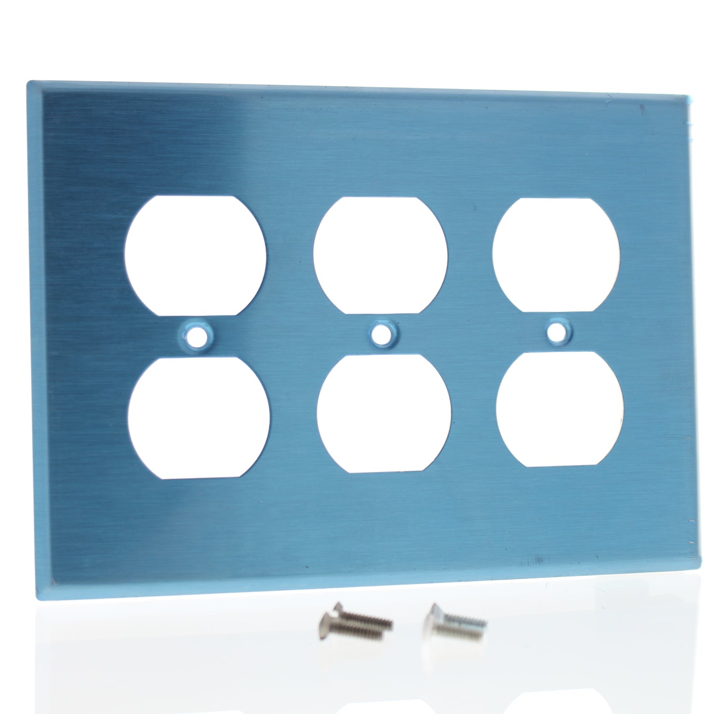 Leviton SSJ83-40 Stainless Steel 3-Gang Midway Receptacle Wallplate Non-Magnetic