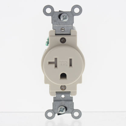Leviton Light Almond Tamper Resistant Single Receptacle 5-20R 20A Bulk T5020-T