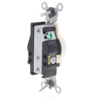 Leviton Light Almond Tamper Resistant Single Receptacle 5-20R 20A Bulk T5020-T