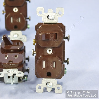 Leviton T5225 Brown Tamper Resistant Wall Toggle Light Switch Outlet 15A 10-Pack