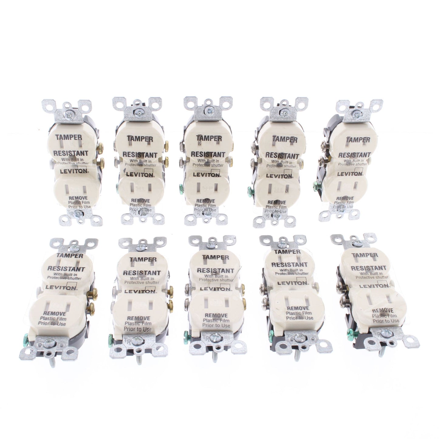 Leviton T5320-A Almond 15A Tamper Resistant Duplex Receptacle Outlet 5-15R 10pcs