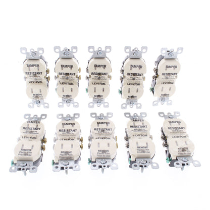 Leviton T5320-A Almond 15A Tamper Resistant Duplex Receptacle Outlet 5-15R 10pcs