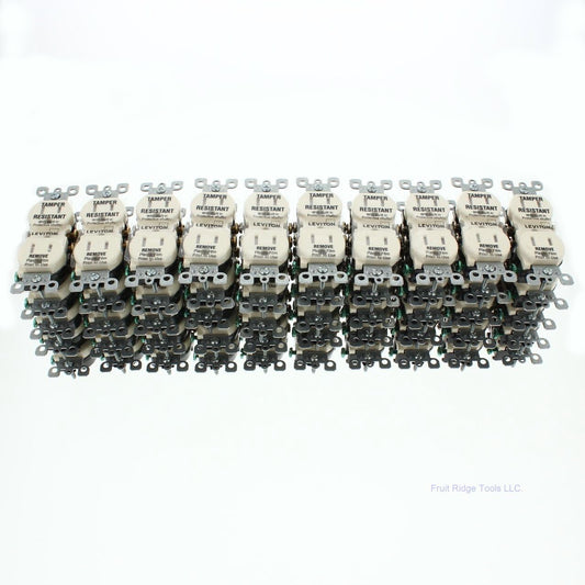 Leviton T5320-A Almond 15A Tamper Resistant Duplex Receptacle Outlet 5-15R 50pcs