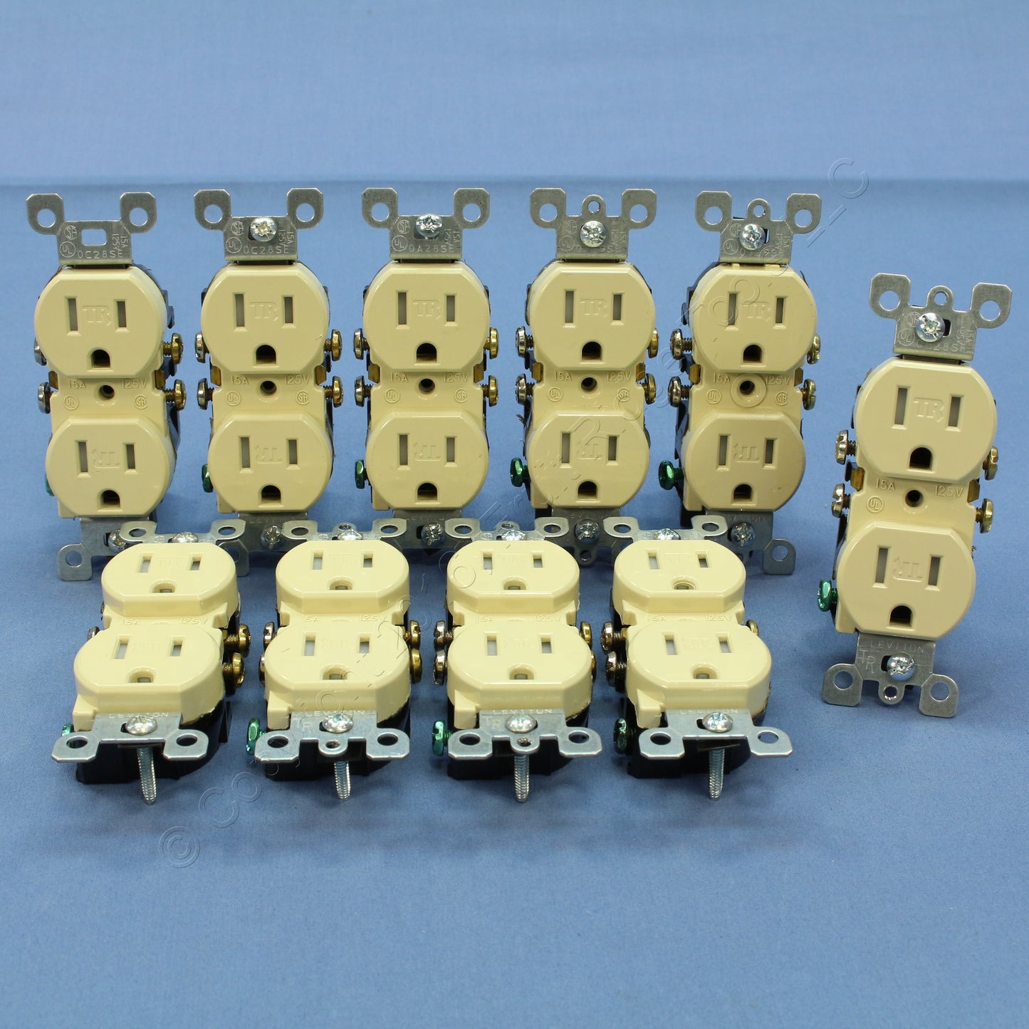 10 Leviton Ivory Tamper Resistant Duplex Receptacle Outlets 5-15R 15A T5320-I