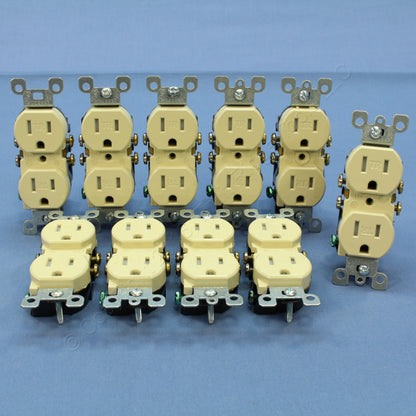 10 Leviton Ivory Tamper Resistant Duplex Receptacle Outlets 5-15R 15A T5320-I
