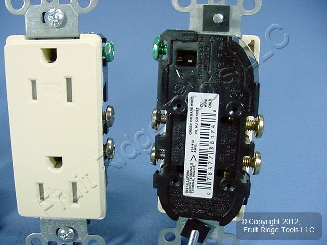 10 Leviton Almond Tamper Resistant Duplex Receptacle Outlets 5-15 15A T5325-A