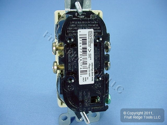 Leviton Ivory Tamper Resistant Decora Receptacle Duplex Outlet 15A Bulk T5325-I