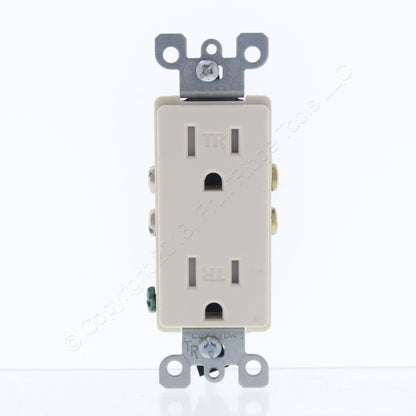 10 Leviton Light Almond Tamper Resistant Decora Receptacles Outlet 5-15R T5325-T